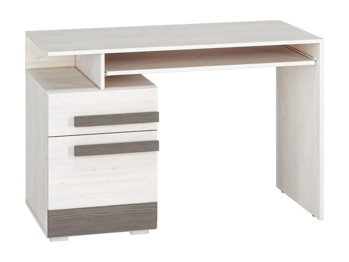 SCHREIBTISCH Blanco Pinie weiß / grau 119 / 55 / 78cm