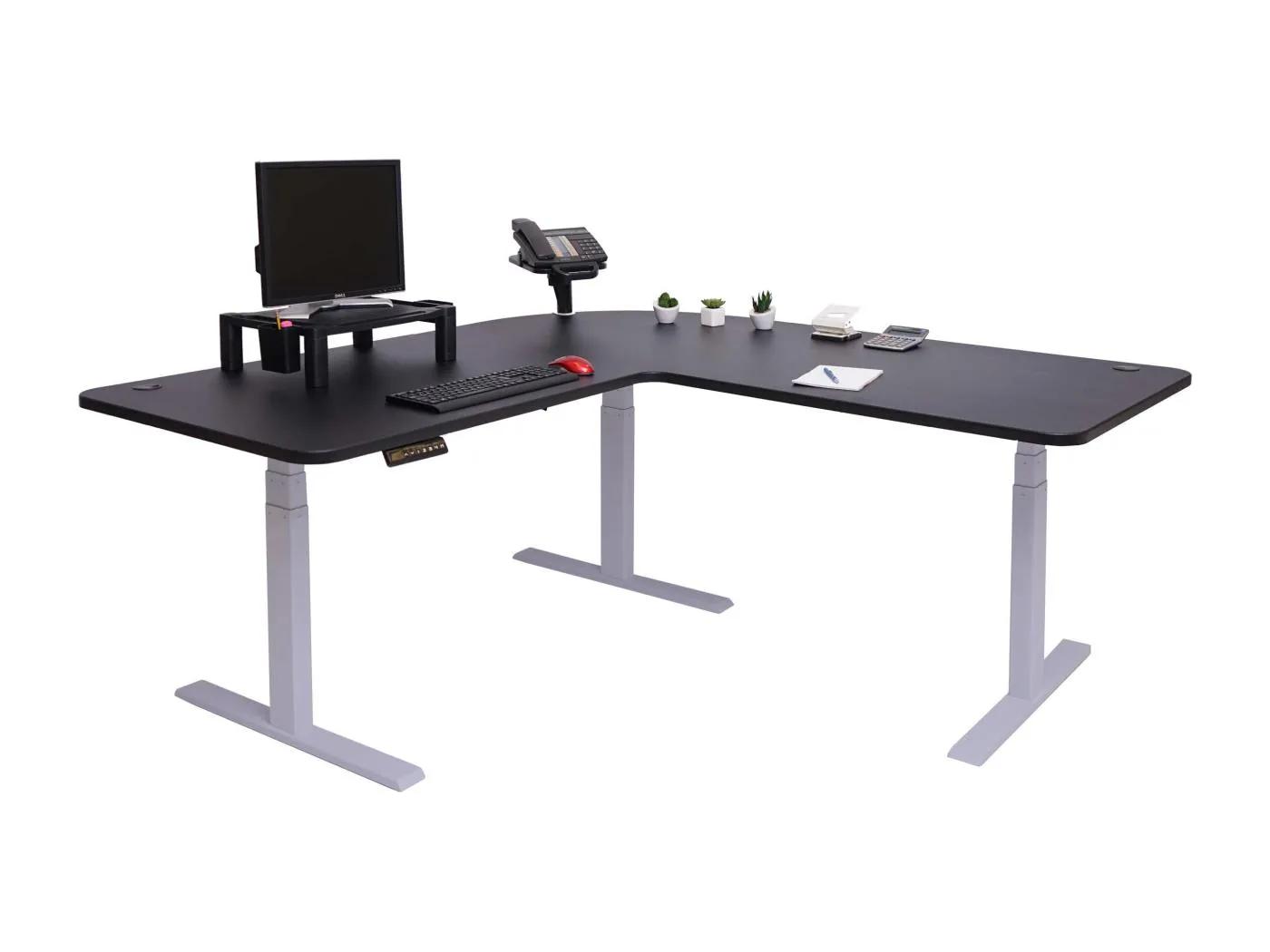 Eck-Schreibtisch MCW-D40, Schwarz, grau