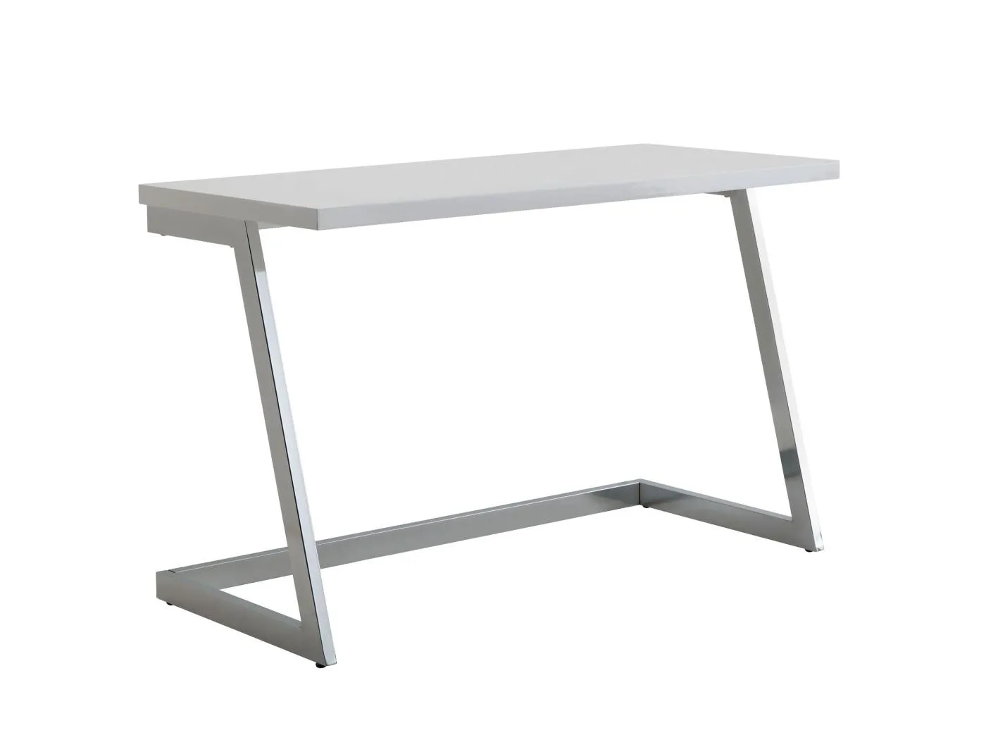 Schreibtisch  Computertisch Hochglanz Weiß 120 cm Tisch Büro Metall