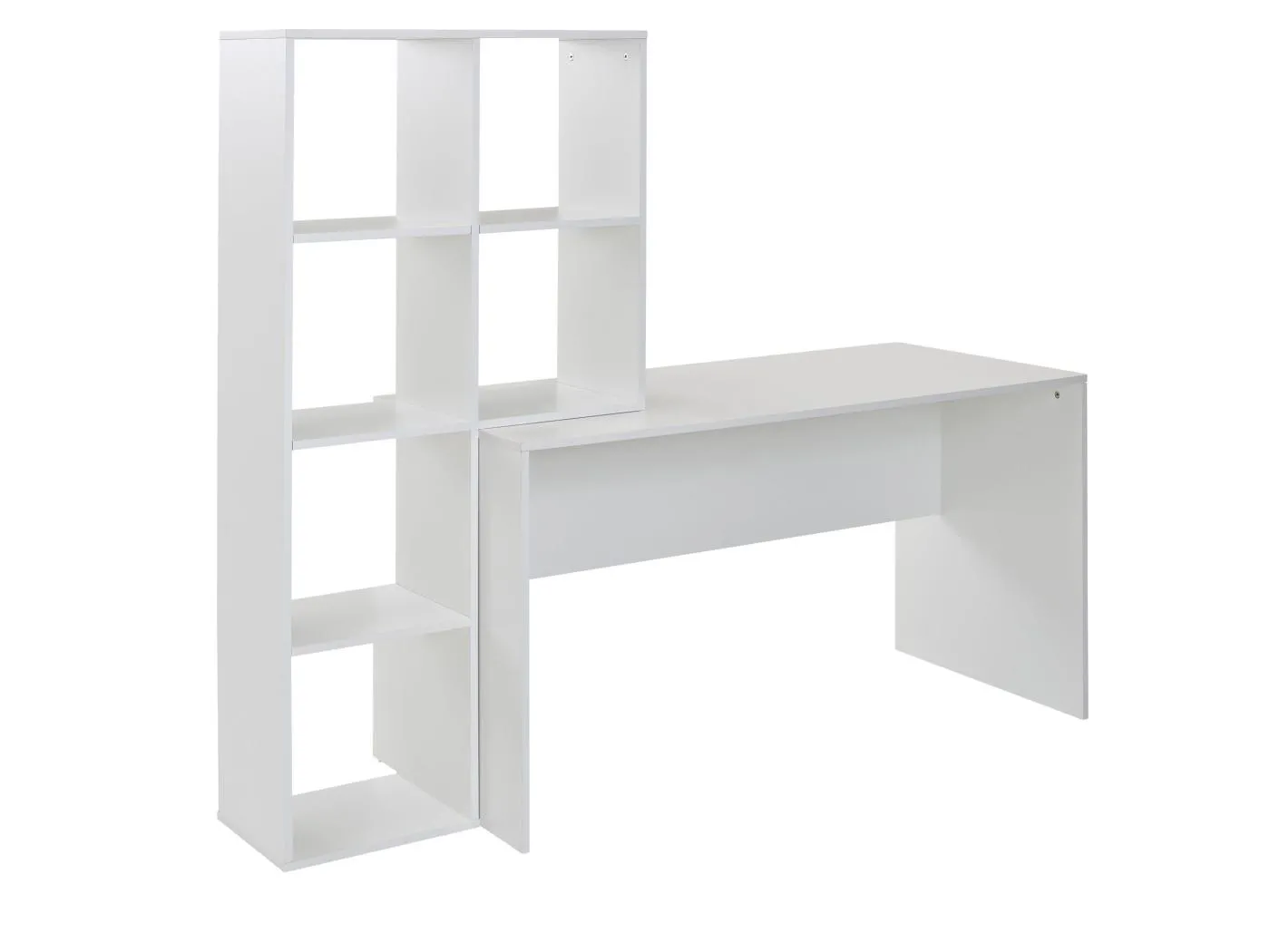 Schreibtisch  Bürotisch mit Regal 170 cm Weiß Computertisch Tisch Modern