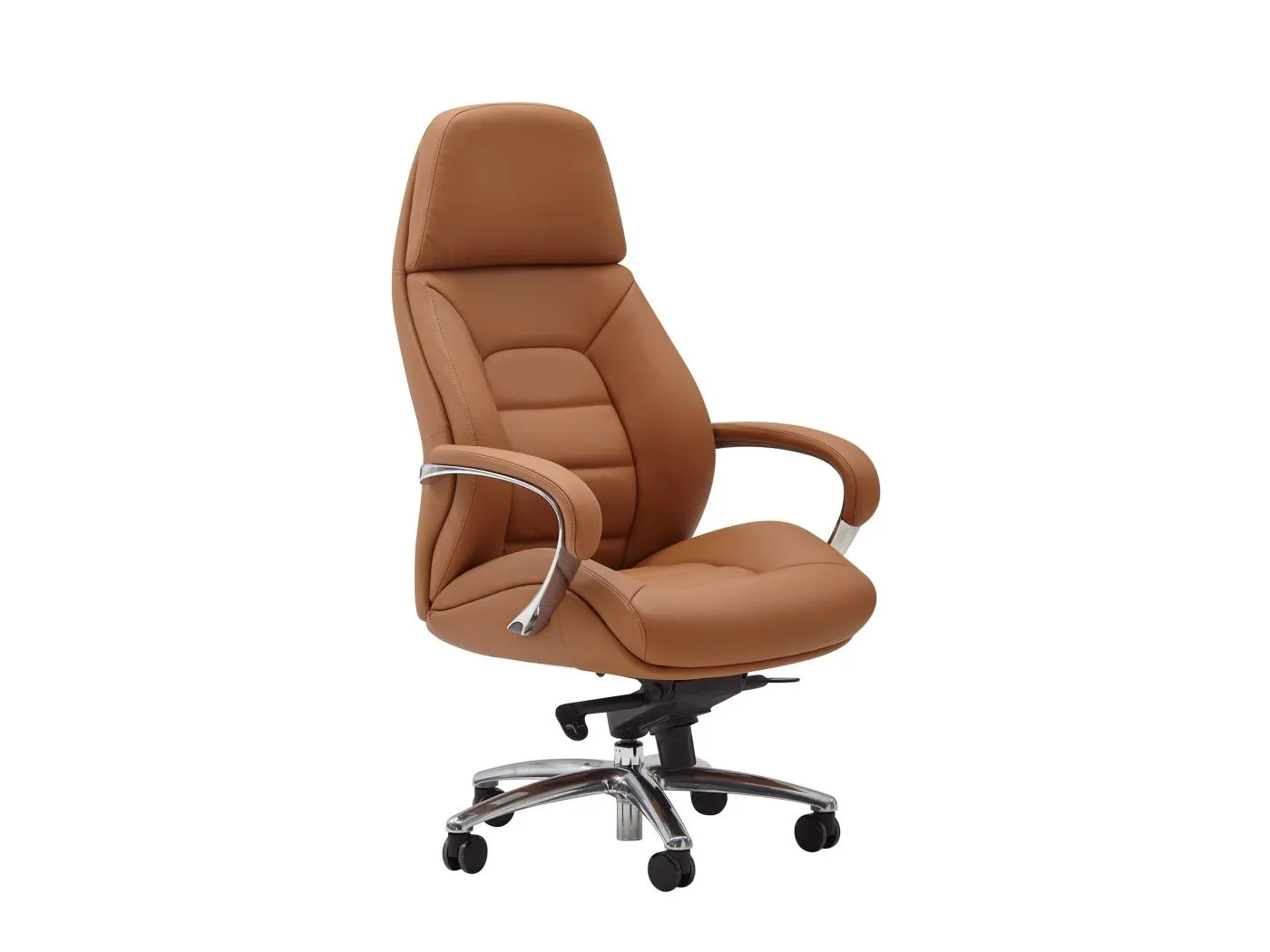 Bürostuhl Chefsessel Echtleder Caramel Ergonomisch XXL Drehstuhl 120 kg