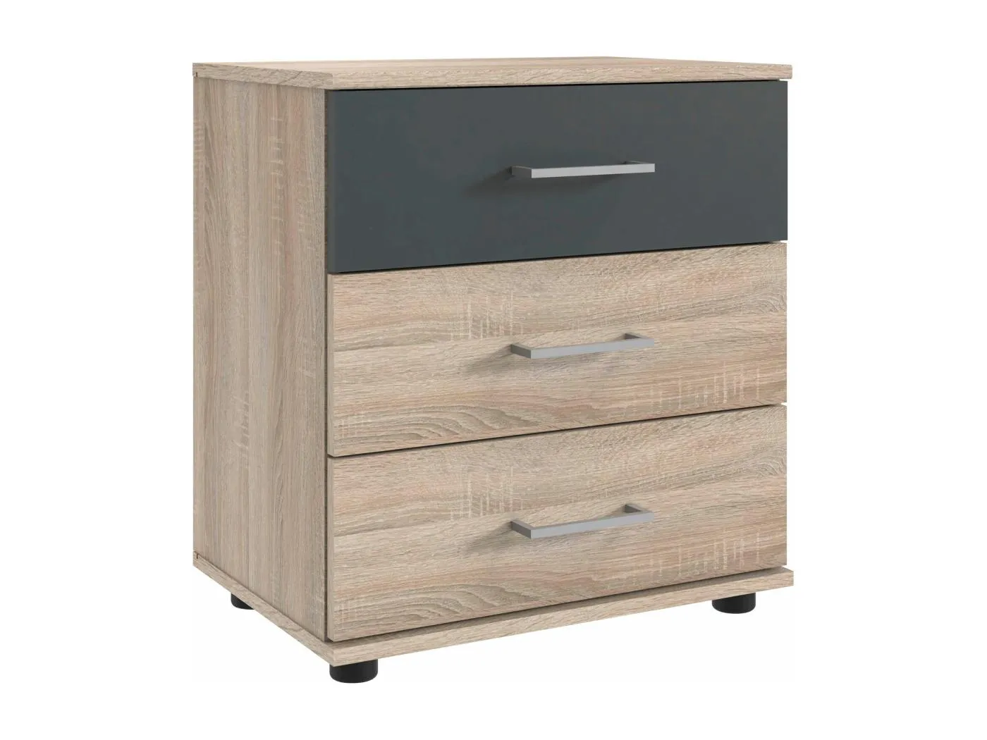 NACHTKONSOLE Taiga Eichen sägerau / graphit 52 / 38 / 58cm