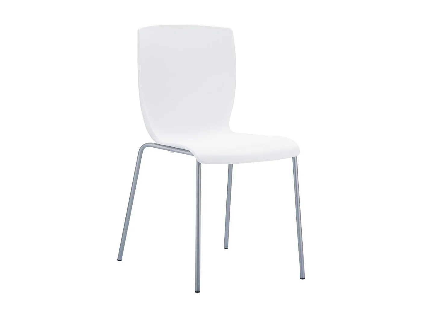 Konferenzstuhl - Kunststoff & edelstahl - weiß - Mio