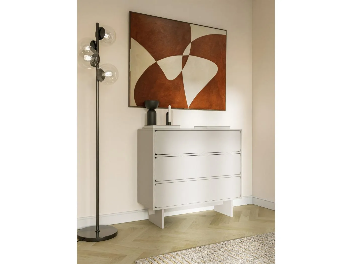 Kommode mit 3 Schubladen - Greige - 101 cm - WUWU