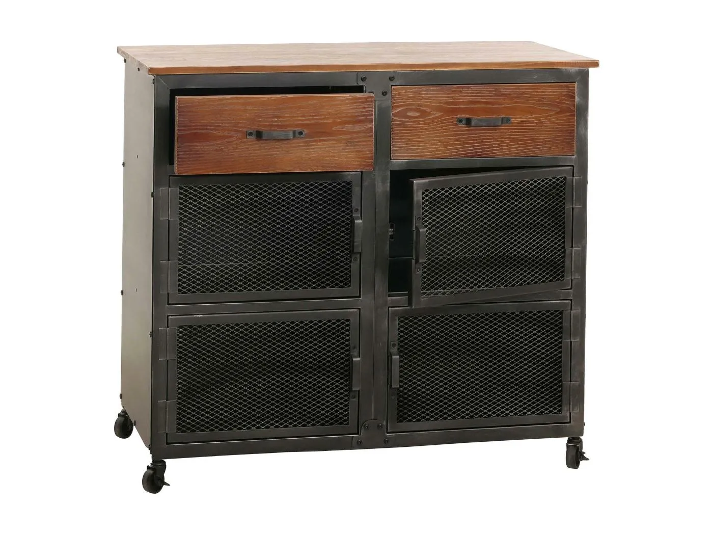 Kommode MCW-N28, Schwarz, braun