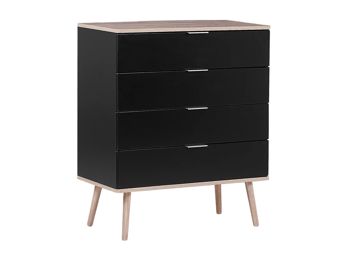 Wunderschönes Sideboard im skandinavischen Stil schwarz/heller Holzfarbton Walpi