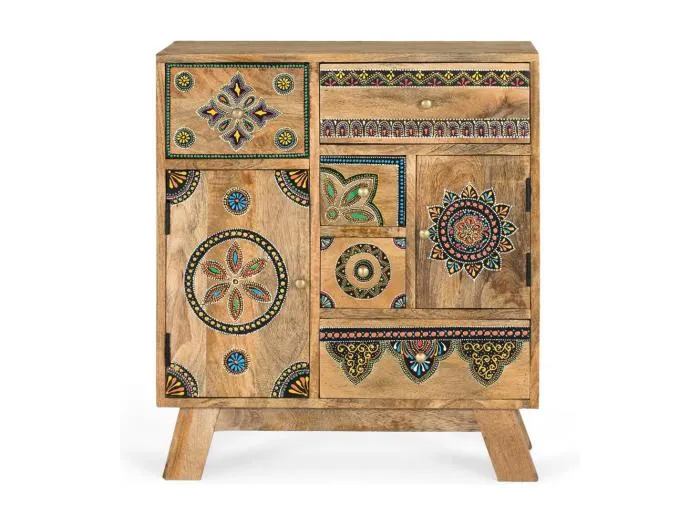 Von Hand gefertigte Kommode aus Mangoholz