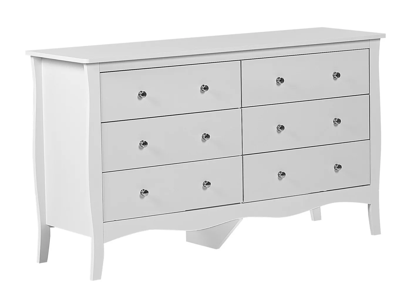 Wunderschönes Sideboard aus MDF-Platte im Jugendstil weiß Winchester