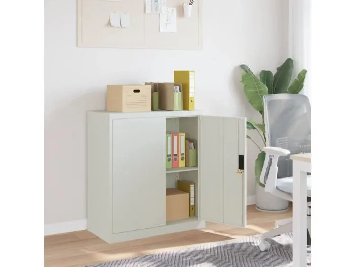 Aktenschrank Hellgrau 79x40x90 cm Stahl