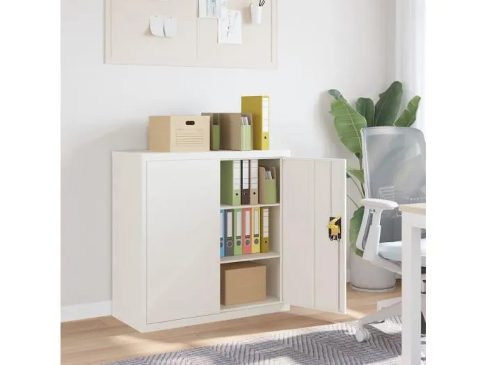 Aktenschrank Weiß 90x40x90 cm Stahl