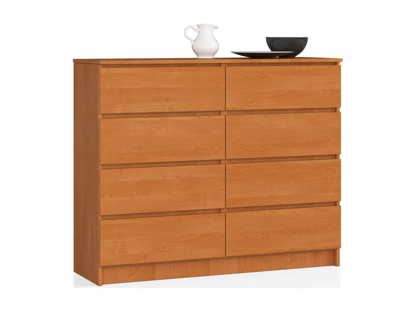 Kommode AKORD K120 Erle 120 cm 8 Schubladen B120 x H99 x T40 cm