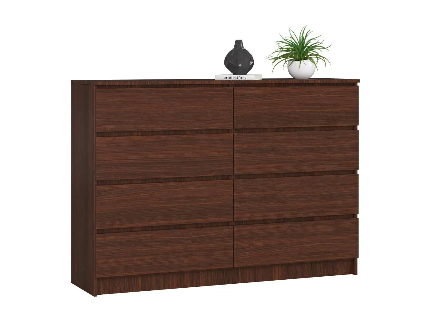 Kommode AKORD K140 Wenge 138 cm 8 Schubladen B138 x H99 x T40 cm