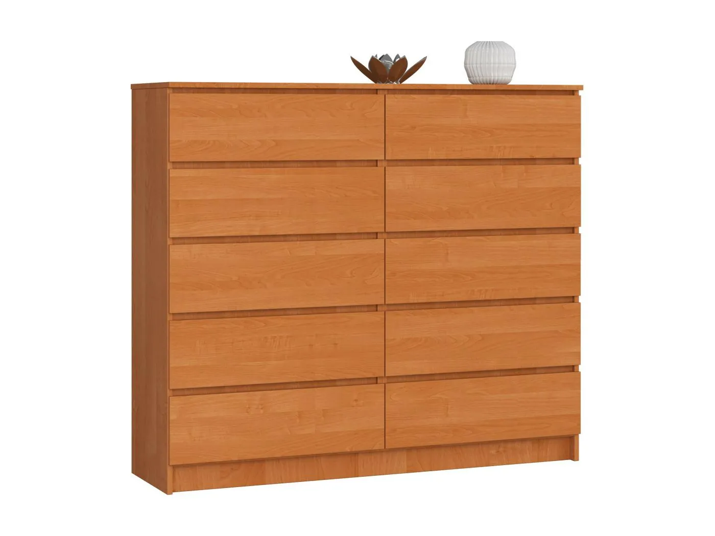 Kommode AKORD K140 Erle 138 cm 10 Schubladen B138 x H121 x T40 cm