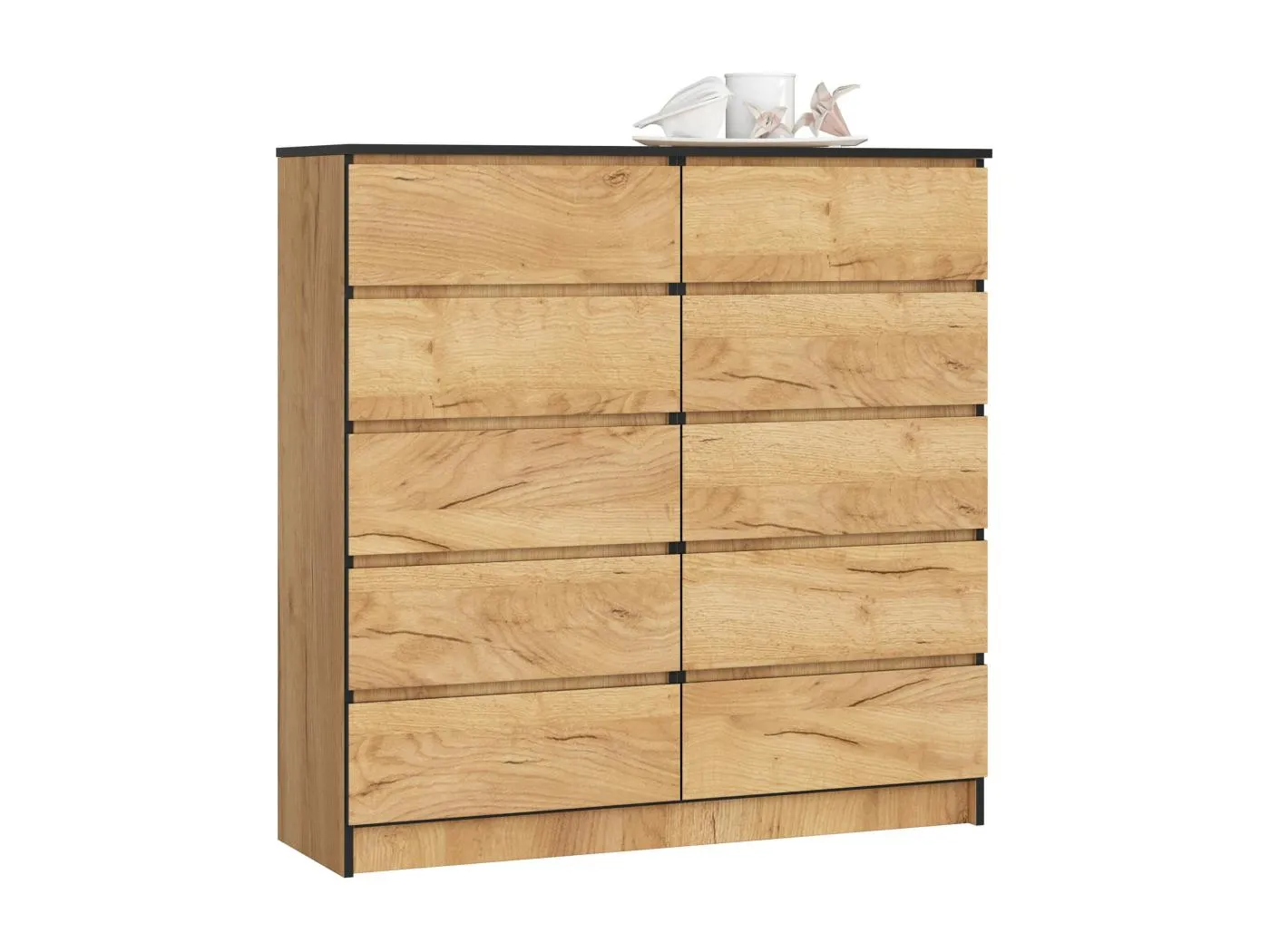 Kommode AKORD K120 Eiche Craft 120 cm 10 Schubladen B120 x H121 x T40 cm