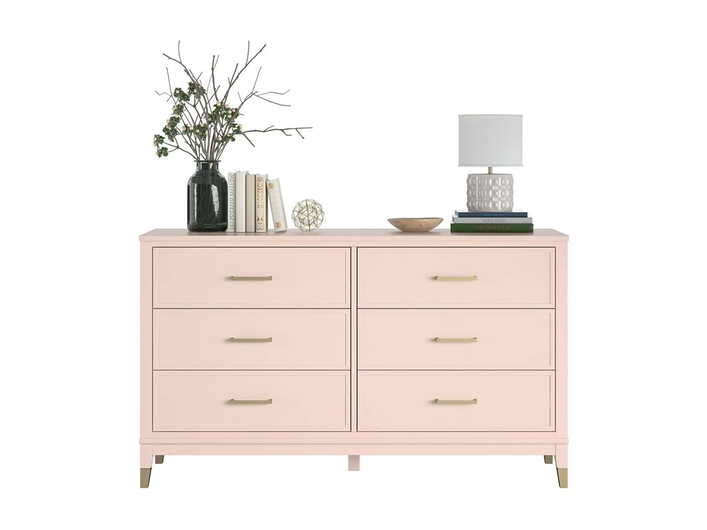 Kommode mit 6 Schubladen in MDF rosa