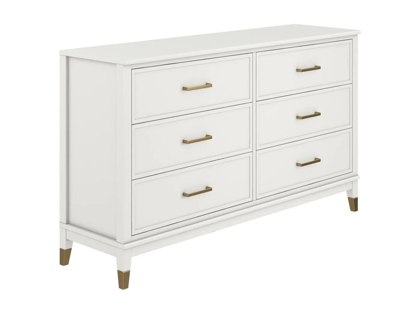 Kommode mit 6 Schubladen in MDF weiß