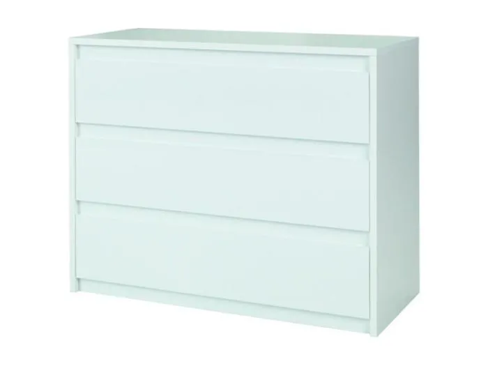 Kommode mit 3 Schubladen - 110x87x46 cm - Hochglanz Weiß - Kollektion VERONA