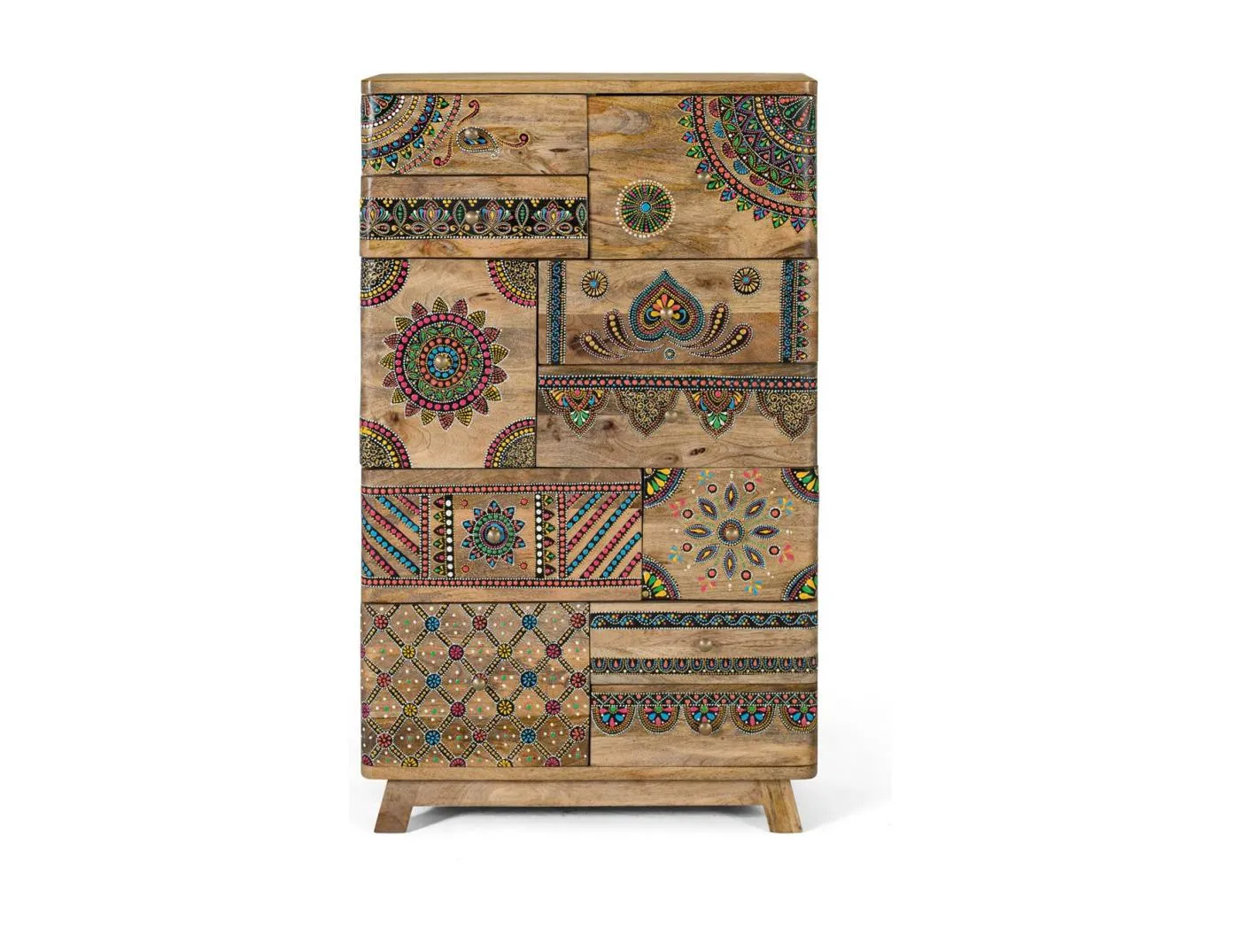 Handbemalte Kommode aus Mangoholz