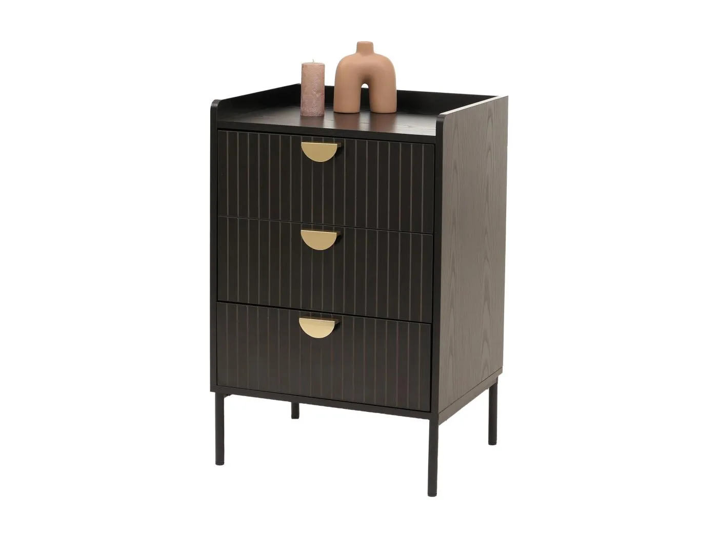 Kommode MCW-O39, Holzoptik schwarz