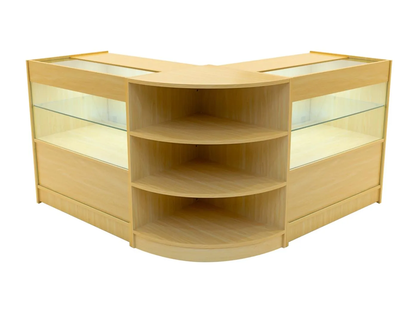 Andromeda LED Verkaufstheken-Set LM60 + C900 (2 Stück) – Ahorn