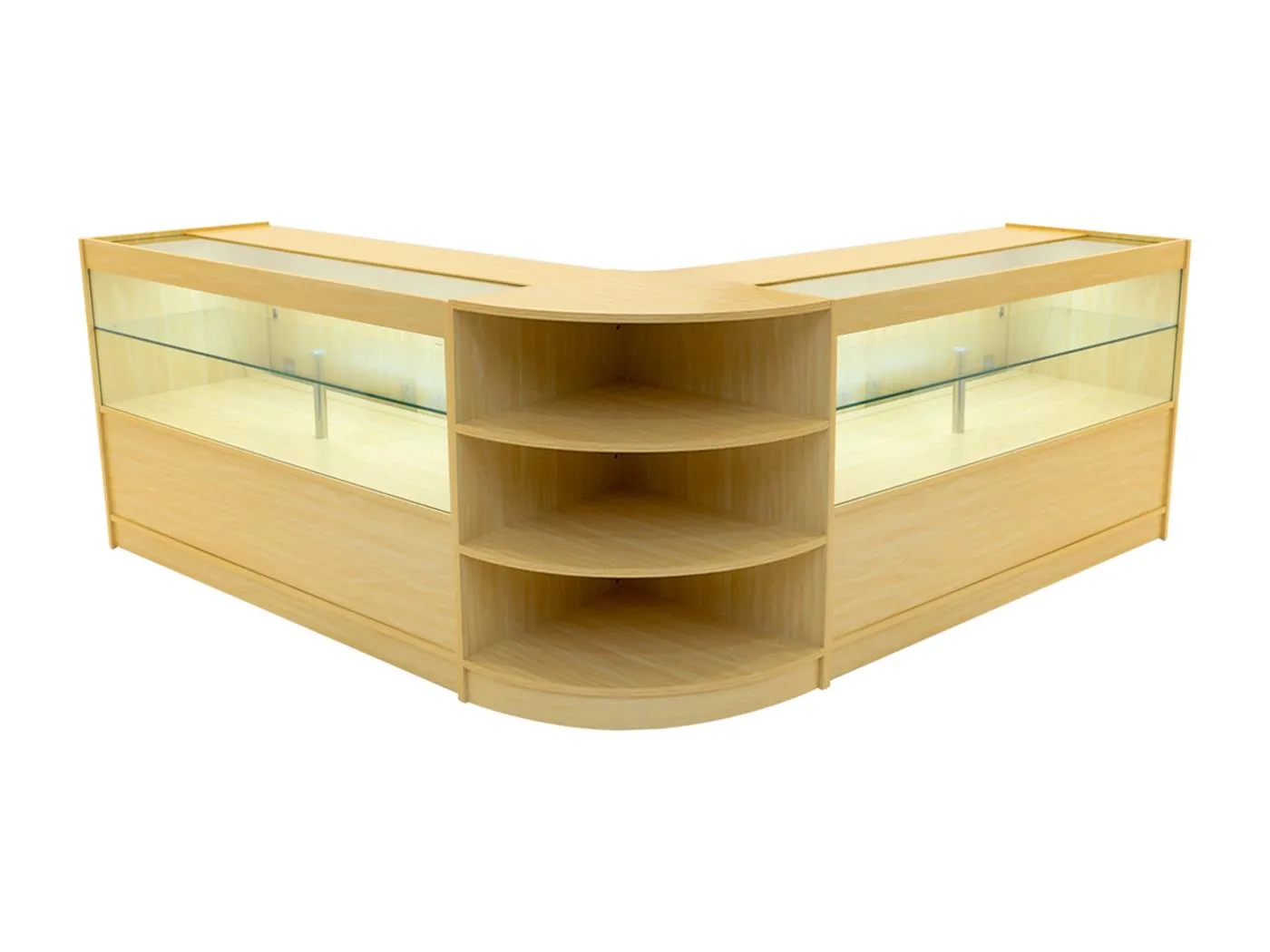 Andromeda LED Verkaufstheken-Set LM60 + C1500 (2 Stück) – Ahorn