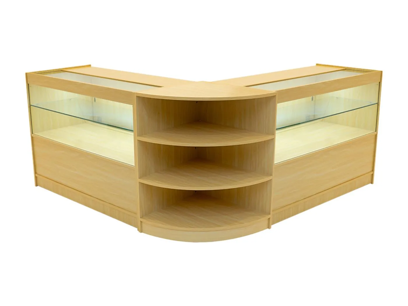 Andromeda LED Verkaufstheken-Set LM60 + C1200 (2 Stück) – Ahorn