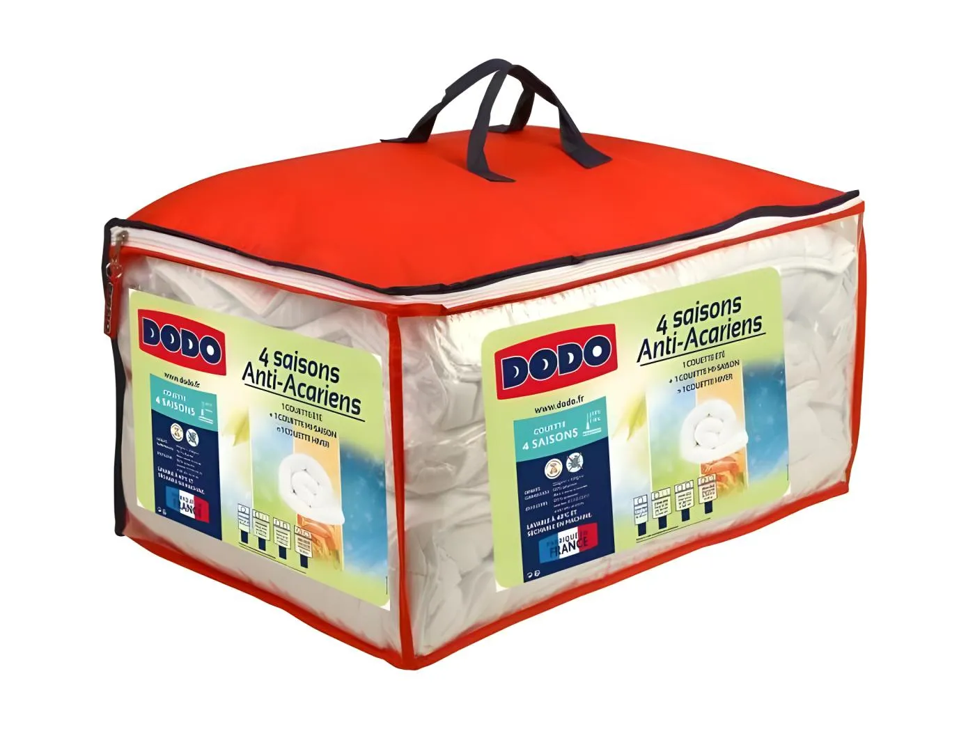 Bettdecke 4 Jahreszeiten anti-milben DODO - 220 x 240 cm - Weiß