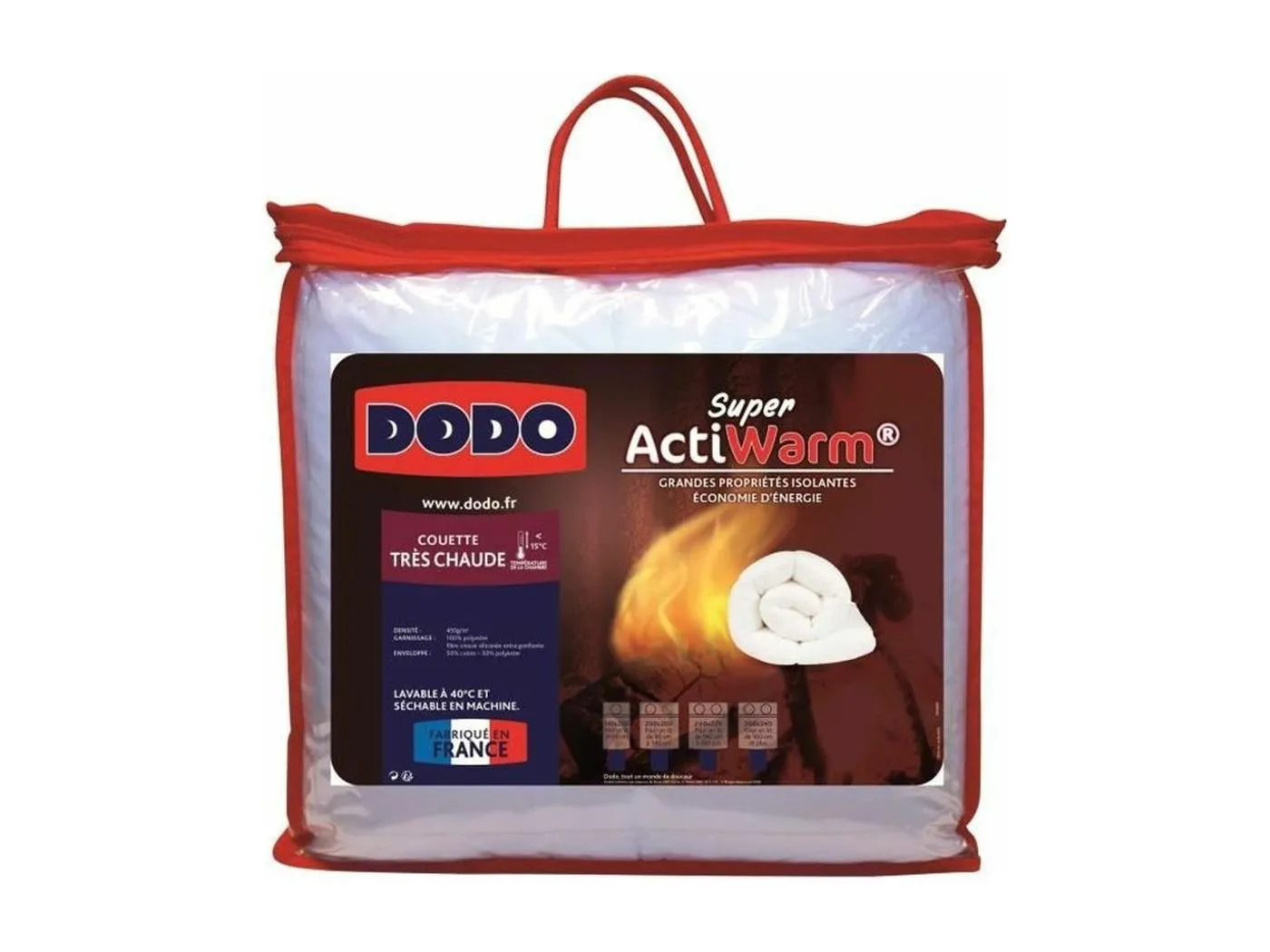 Sehr warme Bettdecke SUPER ACTIWARM - 450 g/m² - Weiß 220x240 cm