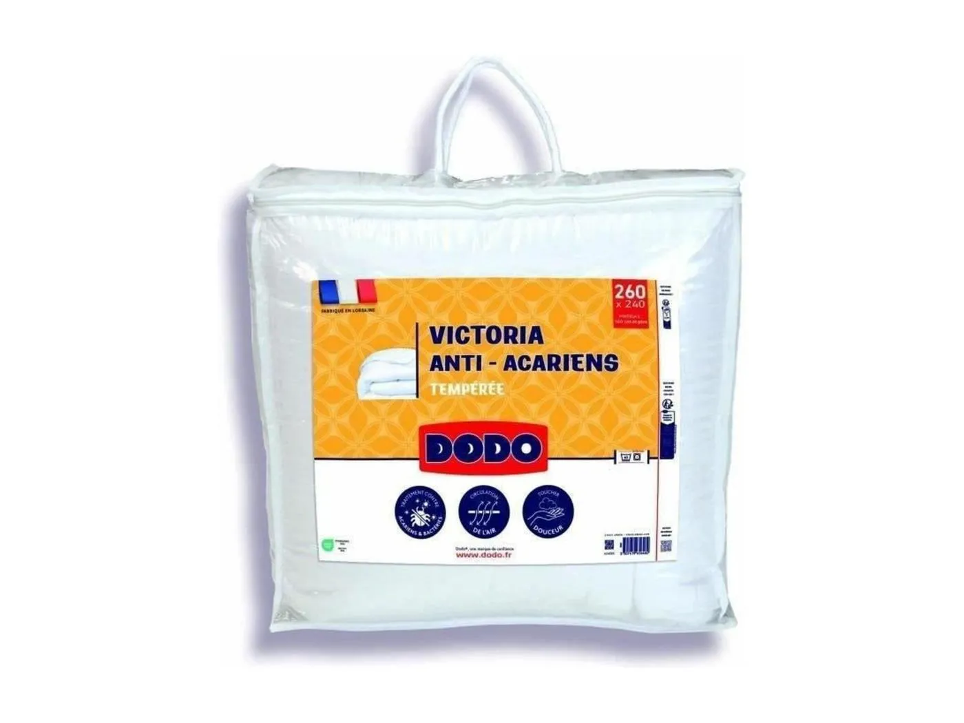 Temperierte Anti-Milben-Bettdecke VICTORIA 240 x 260 cm weiß