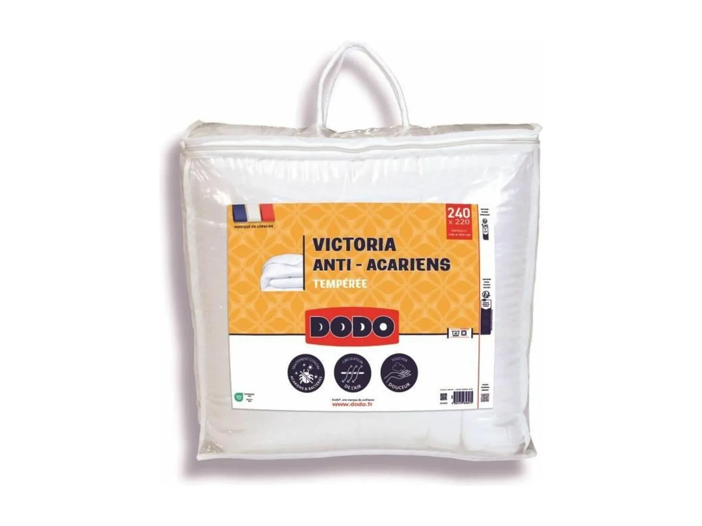 Temperierte Anti-Milben-Bettdecke VICTORIA 220 x 240 cm weiß