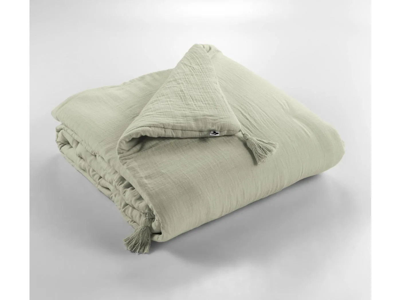 Steppdecke 150 x 150 cm GAÏA Wassergrün