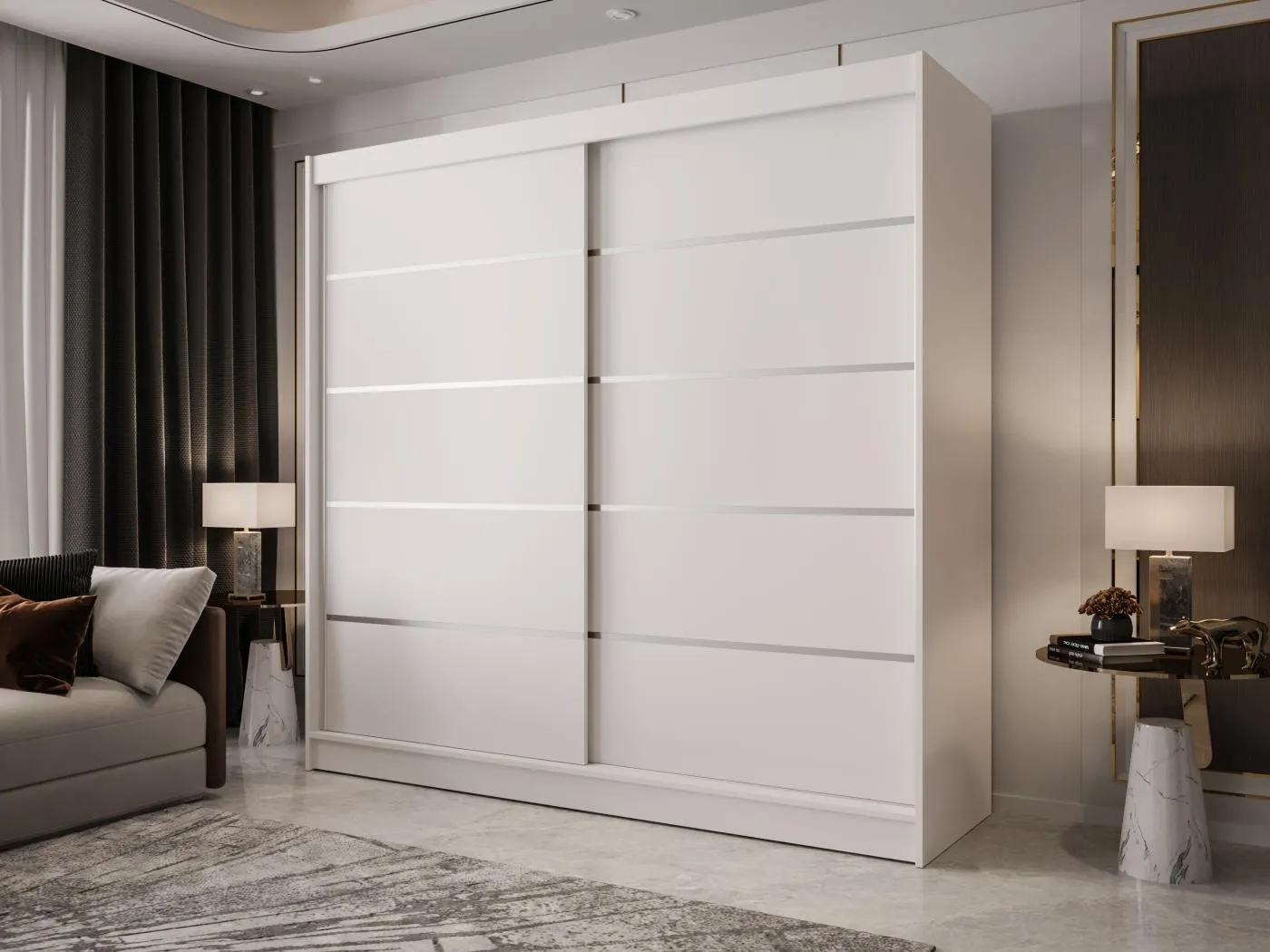 Zweitüriger Schiebeschrank BOSTON B4 Weiß