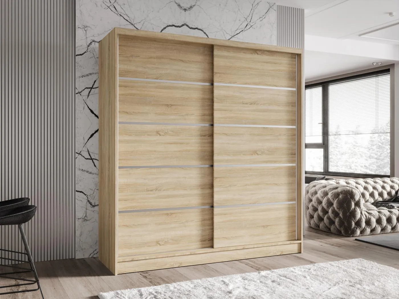 Zweitüriger Schiebeschrank TORONTO T4 Sonoma