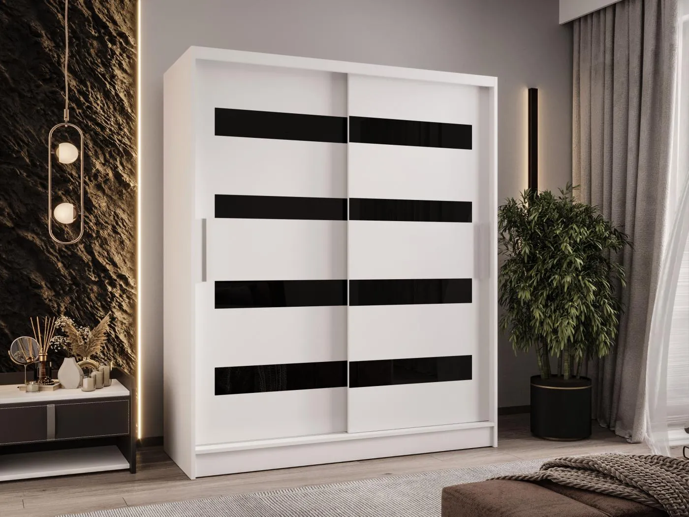 Zweitüriger Schiebeschrank WIENNA W4 Weiß