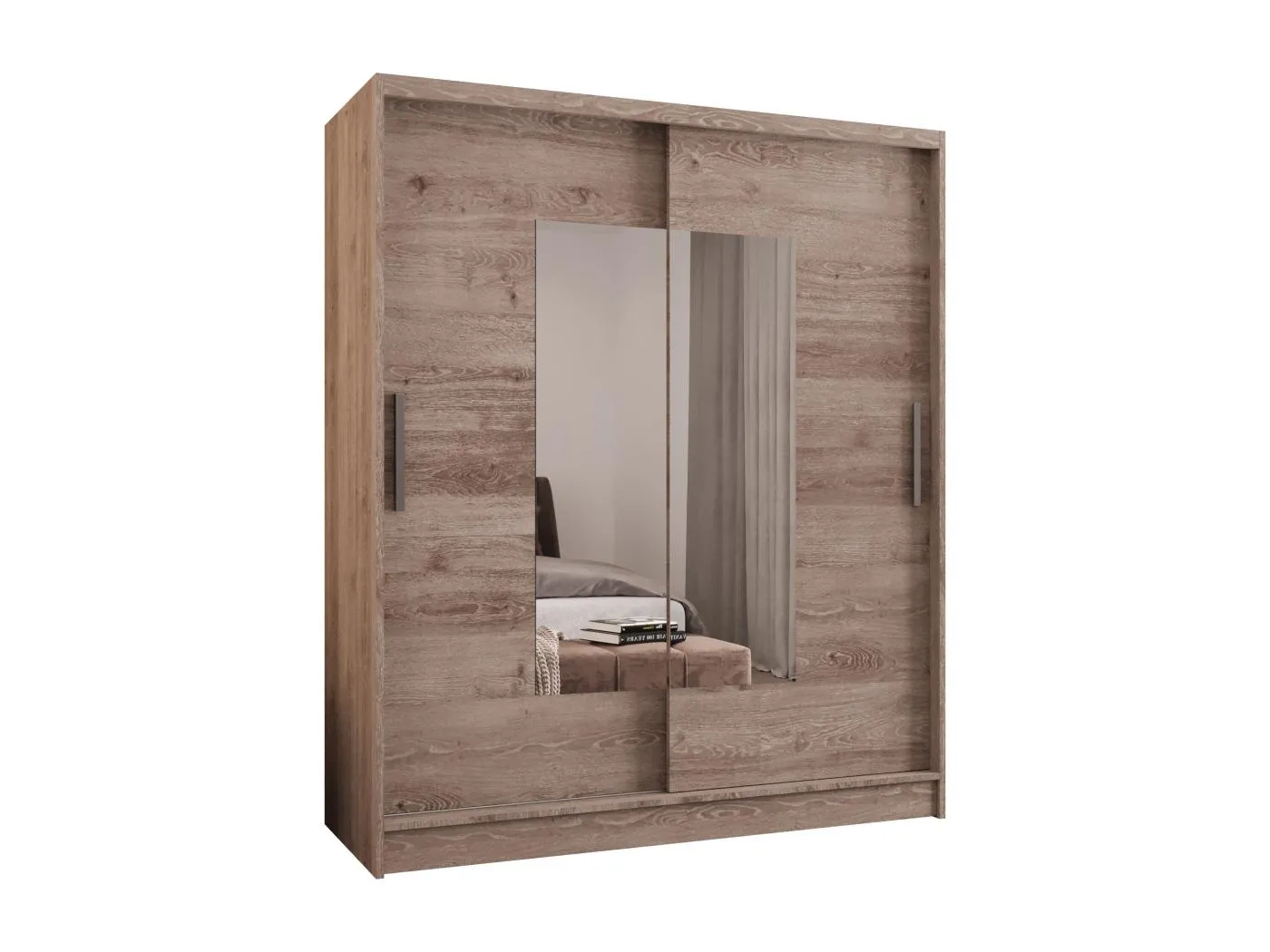 Zweitüriger Schiebeschrank mit Spiegel WIENNA W3 Truffle