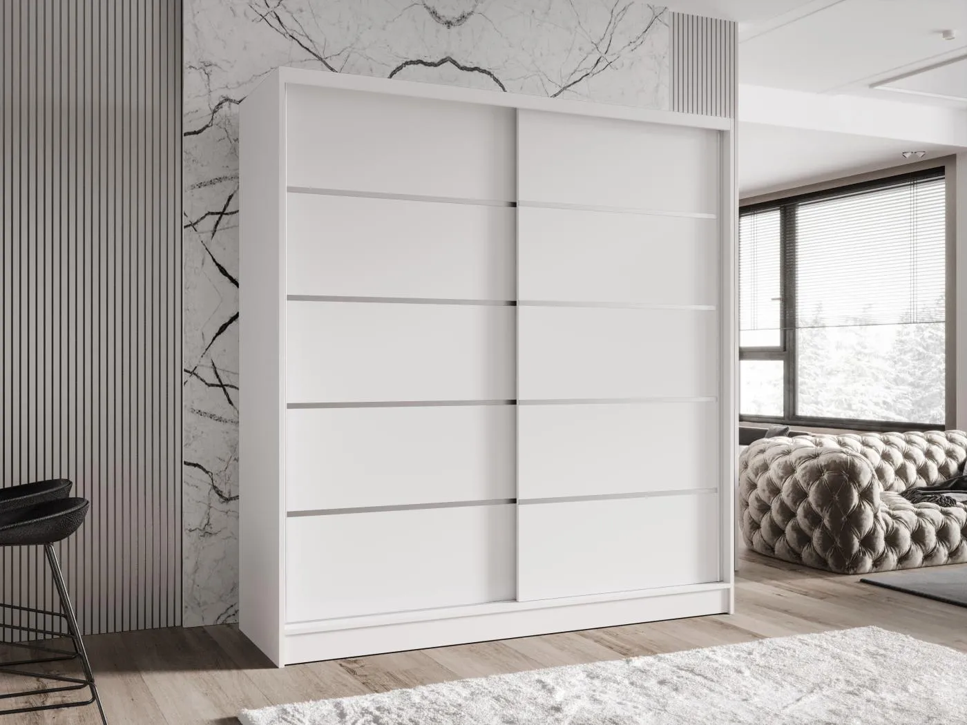 Zweitüriger Schiebeschrank TORONTO T4 Weiß