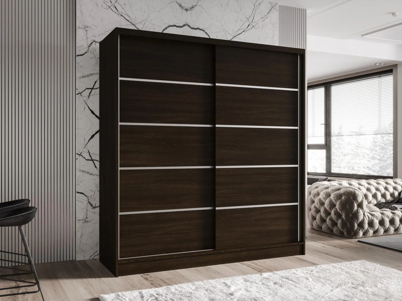 Zweitüriger Schiebeschrank TORONTO T4 Choco