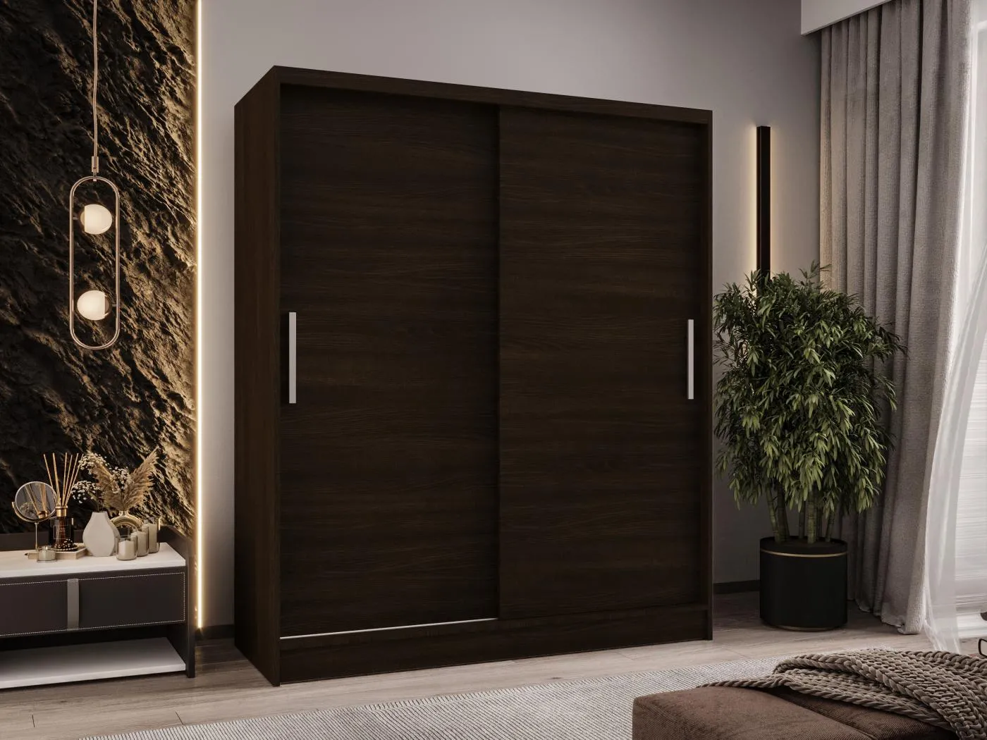 Zweitüriger Schiebeschrank WIENNA W1 Choco