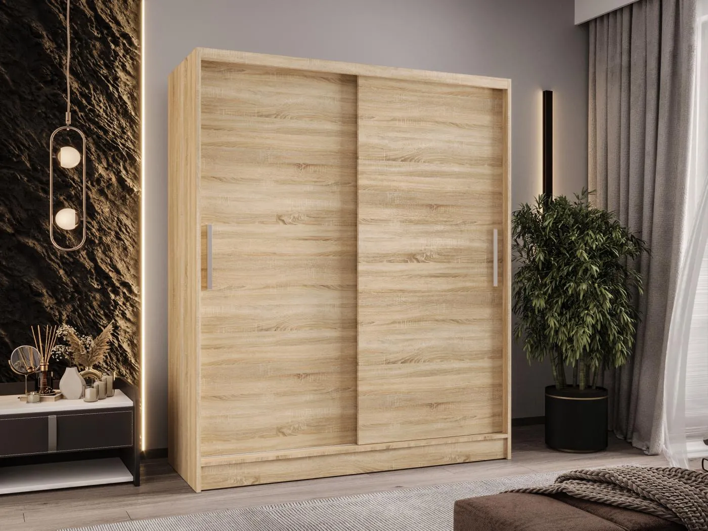 Zweitüriger Schiebeschrank WIENNA W1 Sonoma