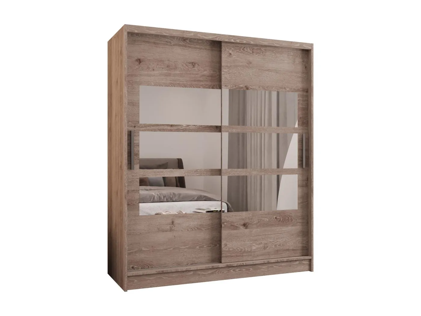 Zweitüriger Schiebeschrank mit Spiegel WIENNA W7 Truffle