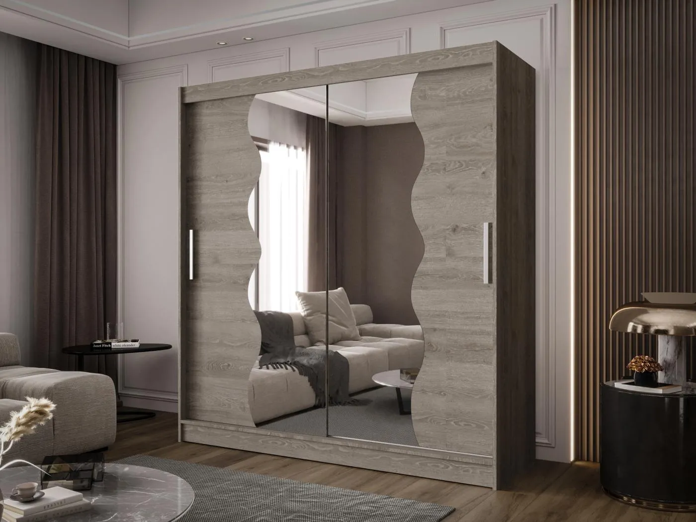 Zweitüriger Schiebeschrank mit Spiegel BALTIMORE B10 Trufla