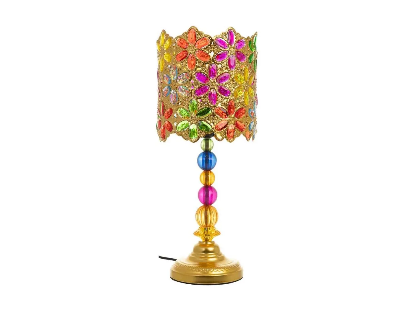 Metallampe mit buntem Acrylglas