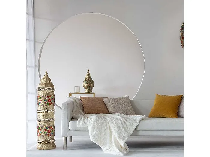 Metallampe mit buntem Acrylglas, Ø20x38H cm