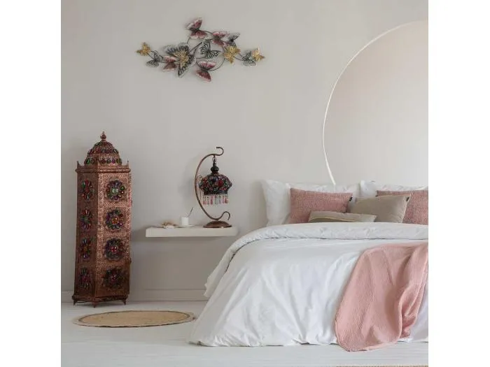 Metallampe mit bunten Acrylglasperlen, 27x22x55H cm