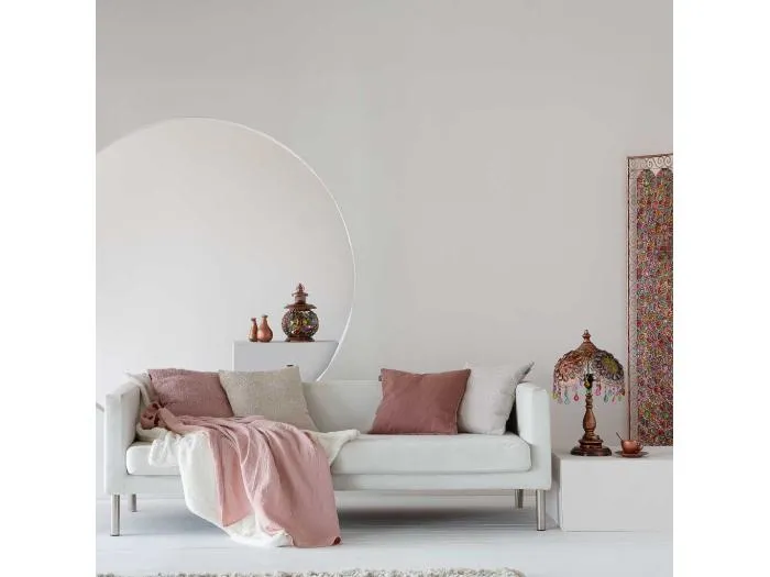 Metallampe mit bunten Acrylglasperlen, Ø35x30H cm