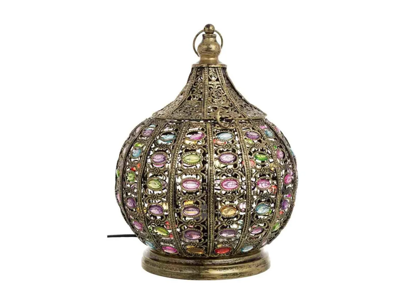 Metallampe mit buntem Acrylglas, Ø27x33H cm