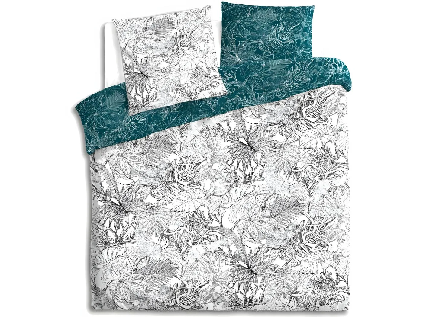 Wendebettwäsche "Dschungel" 260 x 240 cm