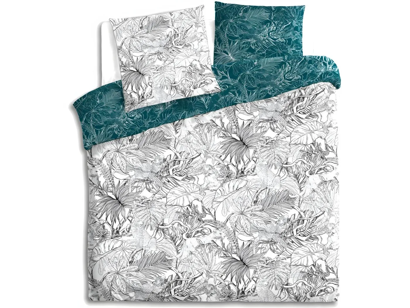 Wendebettwäsche "Dschungel" 240 x 220 cm