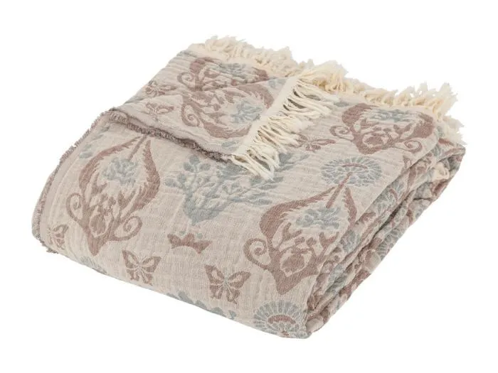 Tagesdecke mit Fransen im Cottage-Stil 240 x 260 cm