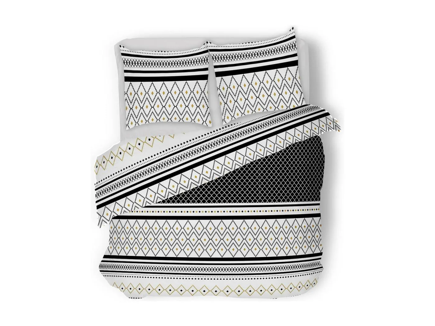 Bettwäscheset aus Perkal-Baumwolle mit grafischen Mustern 240 x 220 cm